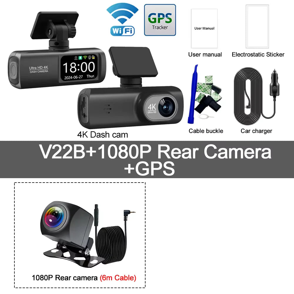 Kocam UHD 4K Dash Cam Dual Lens Driving Recorder
