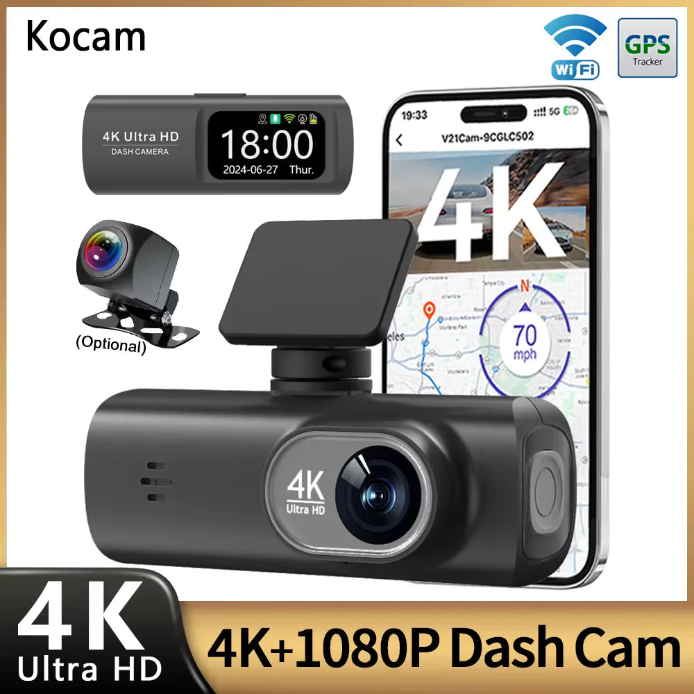 Kocam UHD 4K Dash Cam Dual Lens Driving Recorder