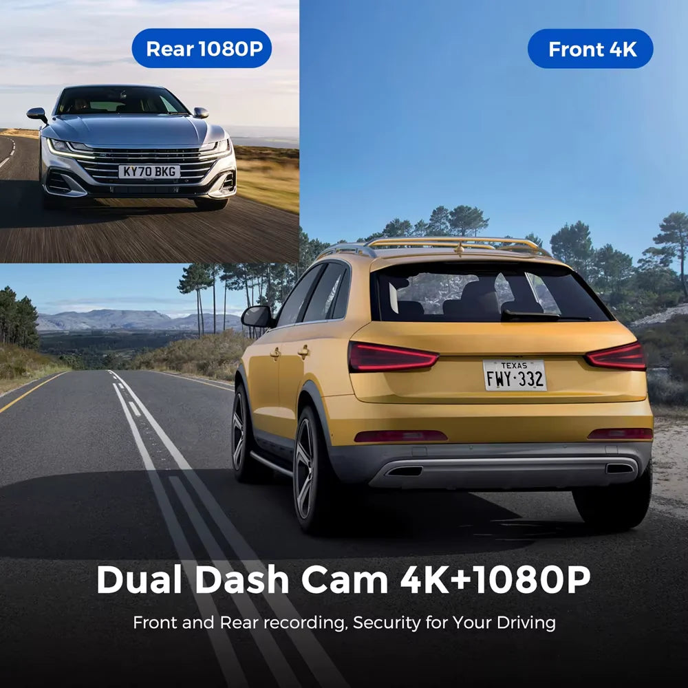 Kocam UHD 4K Dash Cam Dual Lens Driving Recorder