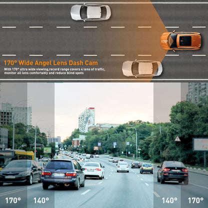 TrueWitness™ Dash Cam Front and Rear, 1080P Full HD Dash Camera