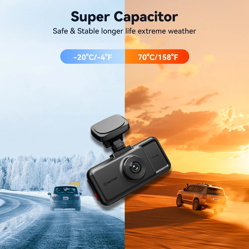 RedTiger A6 3 Channel Dash Cam 