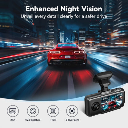 RedTiger A6 3 Channel Dash Cam 