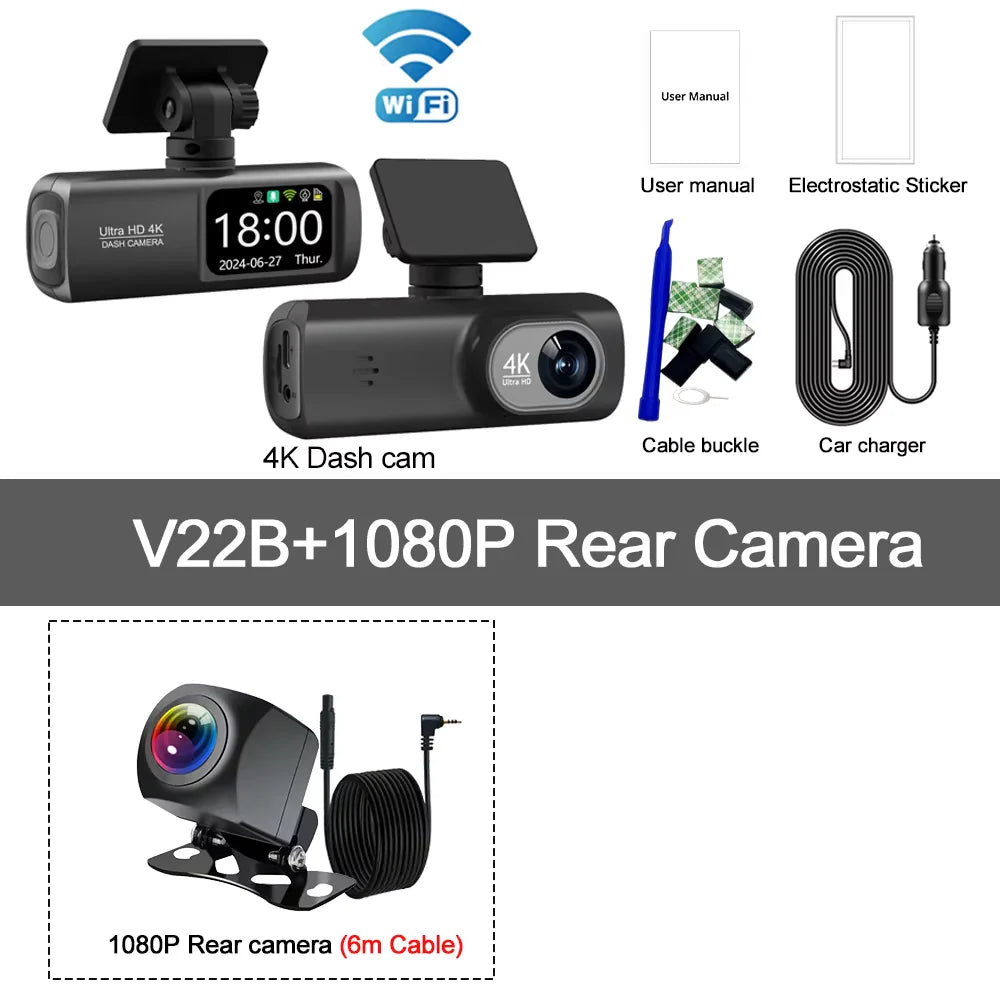 Kocam UHD 4K Dash Cam Dual Lens Driving Recorder