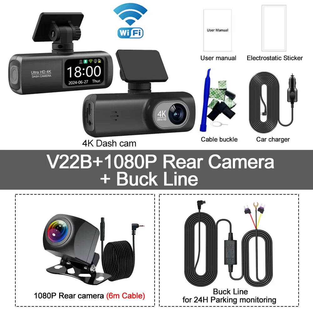 Kocam UHD 4K Dash Cam Dual Lens Driving Recorder