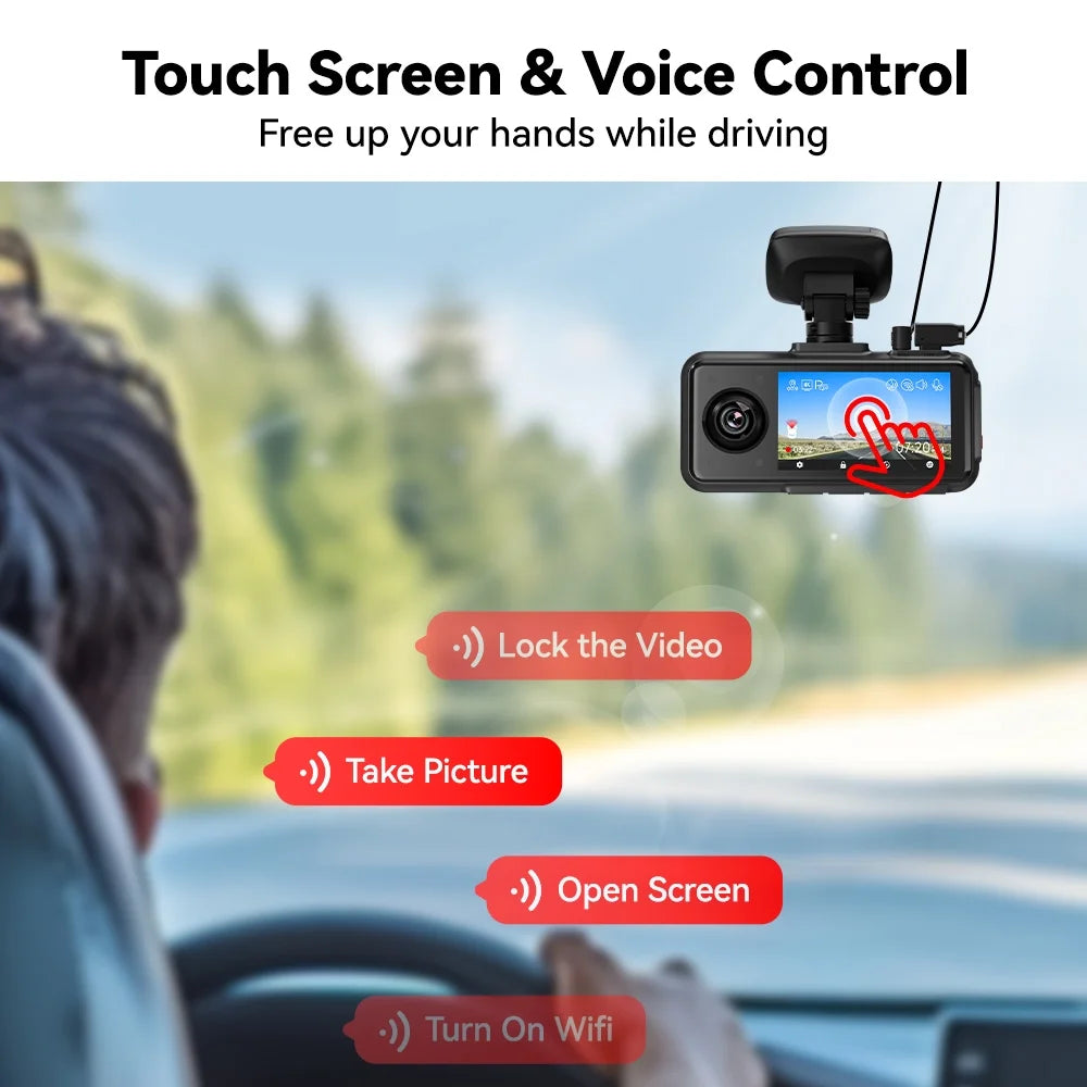 RedTiger A6 3 Channel Dash Cam 